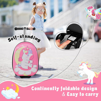 AA OUT OF STOCK Children’s 2-in-1 Ride-On Scooter Suitcase with LED Wheels