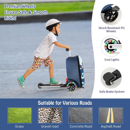 AA OUT OF STOCK Children’s 2-in-1 Ride-On Scooter Suitcase with LED Wheels