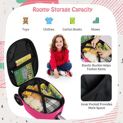 AA OUT OF STOCK Children’s 2-in-1 Ride-On Scooter Suitcase with LED Wheels