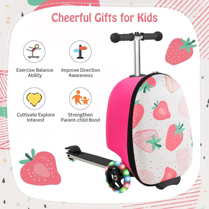 AA OUT OF STOCK Children’s 2-in-1 Ride-On Scooter Suitcase with LED Wheels