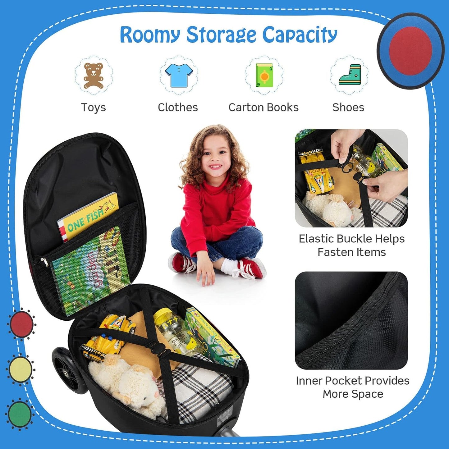 AA OUT OF STOCK Children’s 2-in-1 Ride-On Scooter Suitcase with LED Wheels