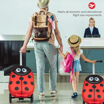 AA OUT OF STOCK Children’s 2-in-1 Ride-On Scooter Suitcase with LED Wheels