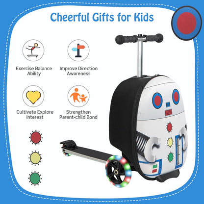 AA OUT OF STOCK Children’s 2-in-1 Ride-On Scooter Suitcase with LED Wheels