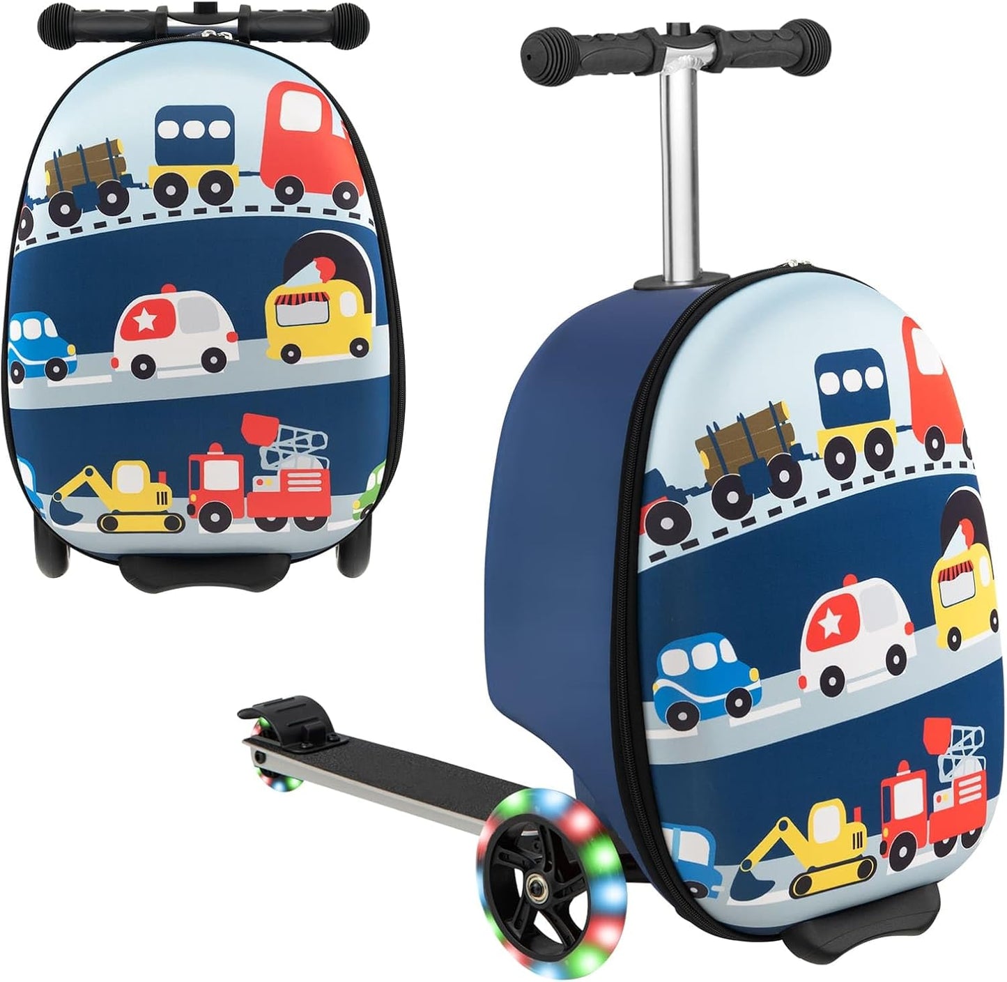 AA OUT OF STOCK Children’s 2-in-1 Ride-On Scooter Suitcase with LED Wheels