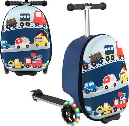 AA OUT OF STOCK Children’s 2-in-1 Ride-On Scooter Suitcase with LED Wheels