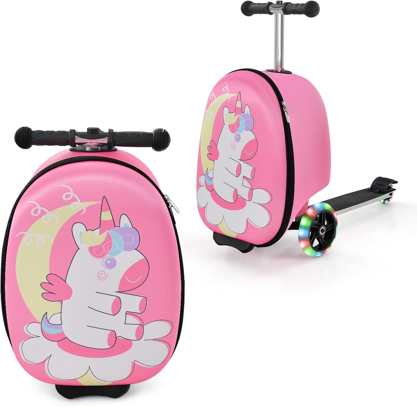 AA OUT OF STOCK Children’s 2-in-1 Ride-On Scooter Suitcase with LED Wheels
