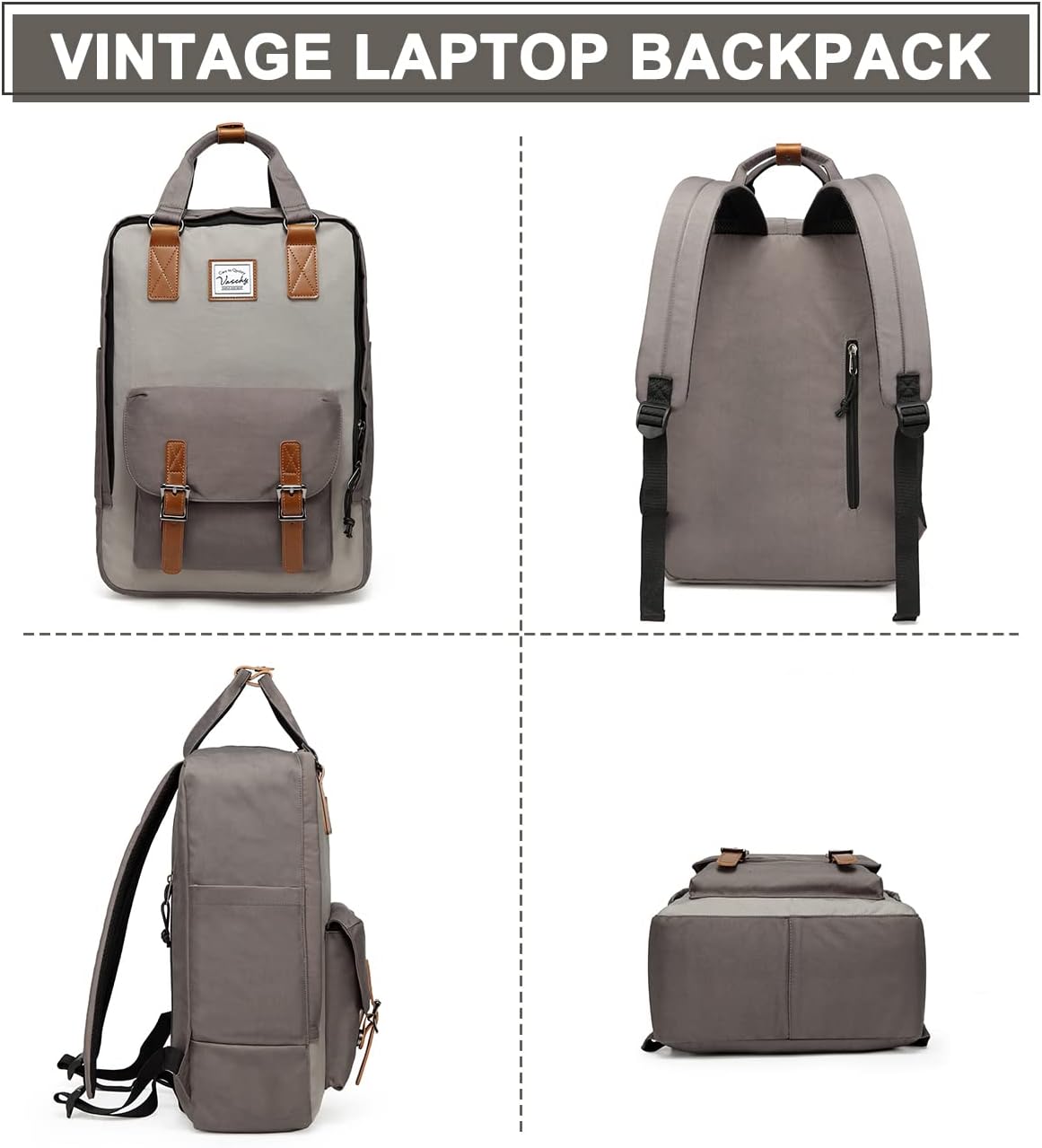 AA OUT OF STOCK 15.6” Water-Resistant Vintage Laptop Backpack with Organiser Pockets – UrbanEase