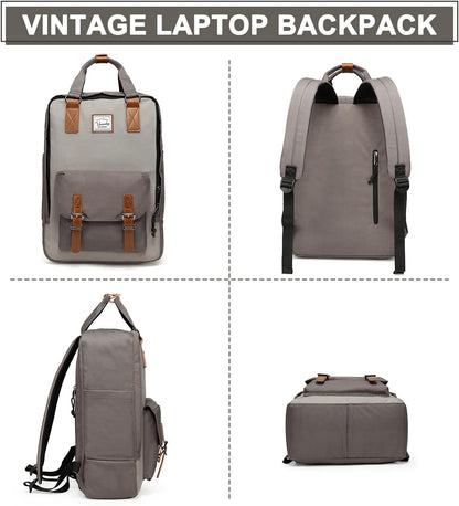 AA OUT OF STOCK 15.6” Water-Resistant Vintage Laptop Backpack with Organiser Pockets – UrbanEase