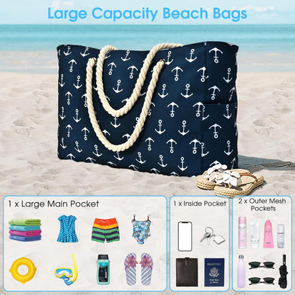 Waterproof Large Tote with Zipped Storage for Work & Play