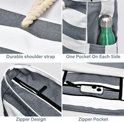 Waterproof Large Tote with Zipped Storage for Work & Play