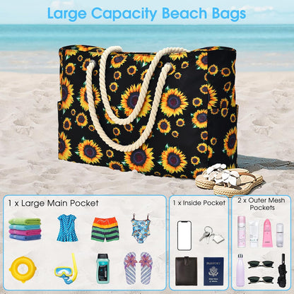 Waterproof Large Tote with Zipped Storage for Work & Play