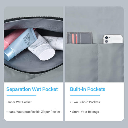 Waterproof Large Tote with Zipped Storage for Work & Play
