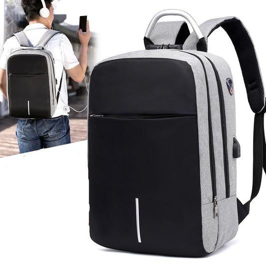 Water-Resistant Anti-Theft Laptop Backpack – Hidden Zipper Design with USB Charging