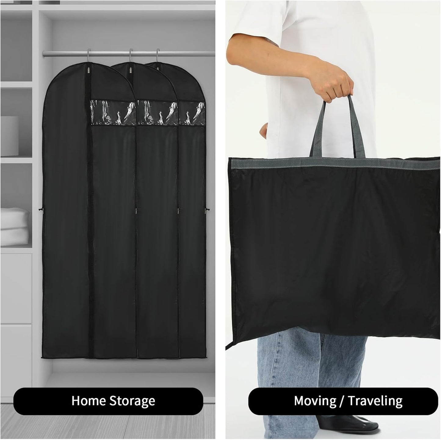 Long Garment Storage Cover – 70.87in Dress Bag with Zipper & Window (Buy 1, Get 1 FREE)
