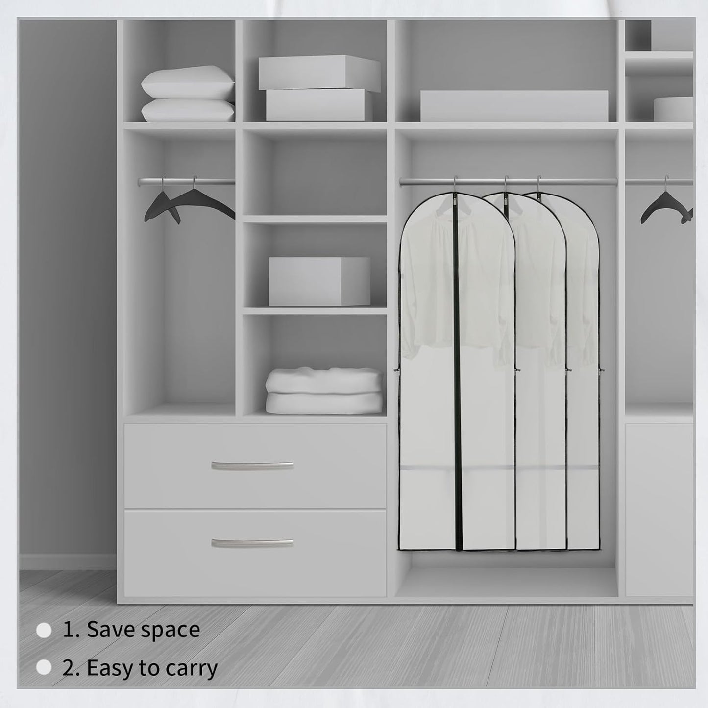 Long Garment Storage Cover – 70.87in Dress Bag with Zipper & Window (Buy 1, Get 1 FREE)