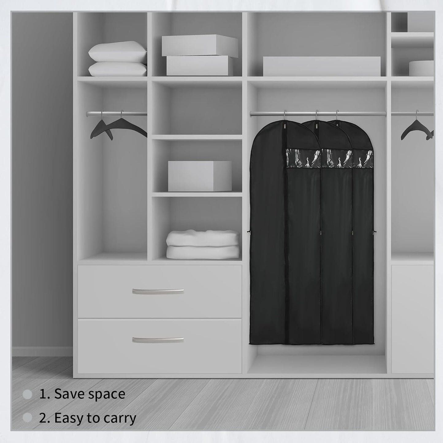 Long Garment Storage Cover – 70.87in Dress Bag with Zipper & Window (Buy 1, Get 1 FREE)