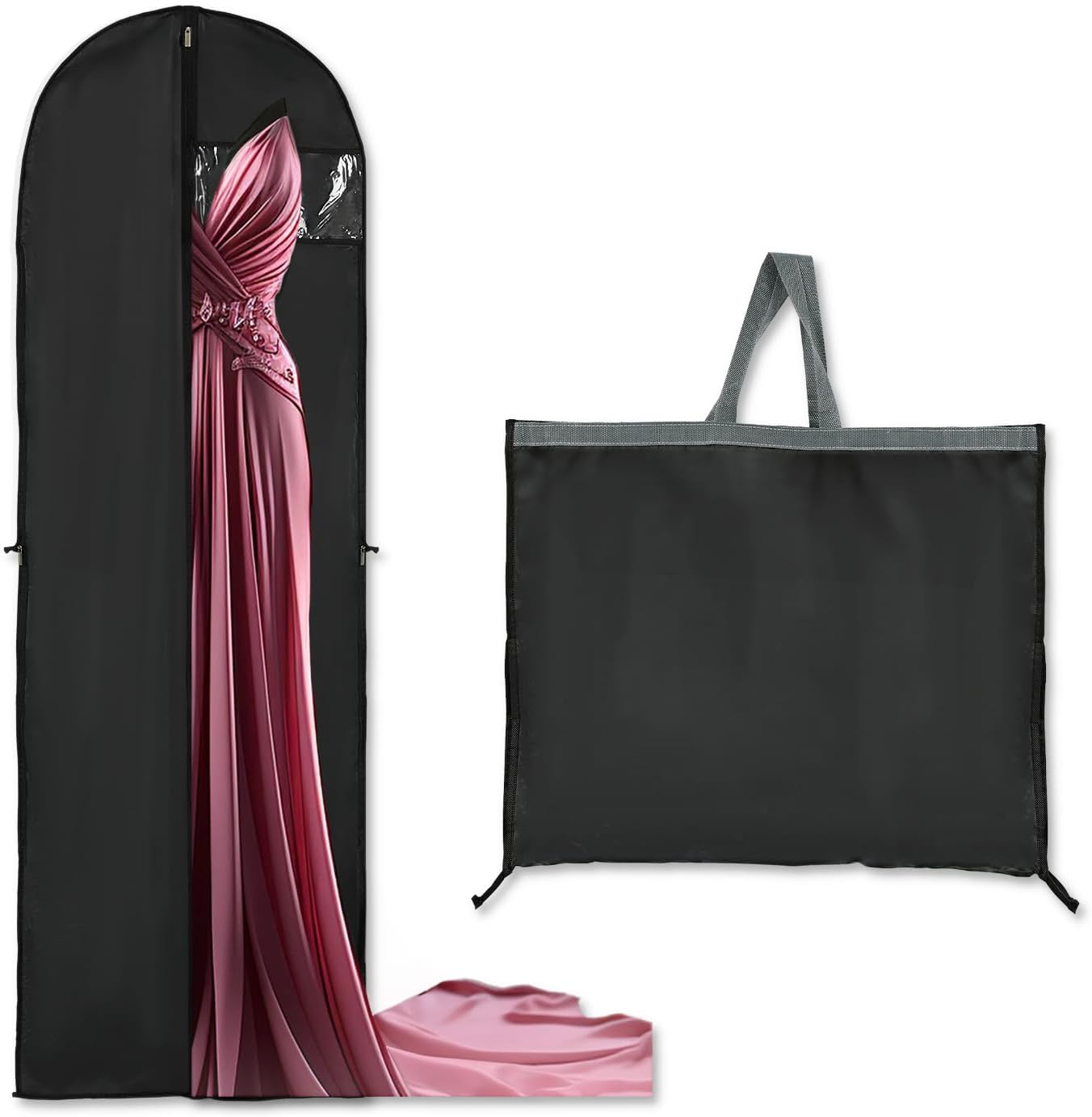 Long Garment Storage Cover – 70.87in Dress Bag with Zipper & Window (Buy 1, Get 1 FREE)