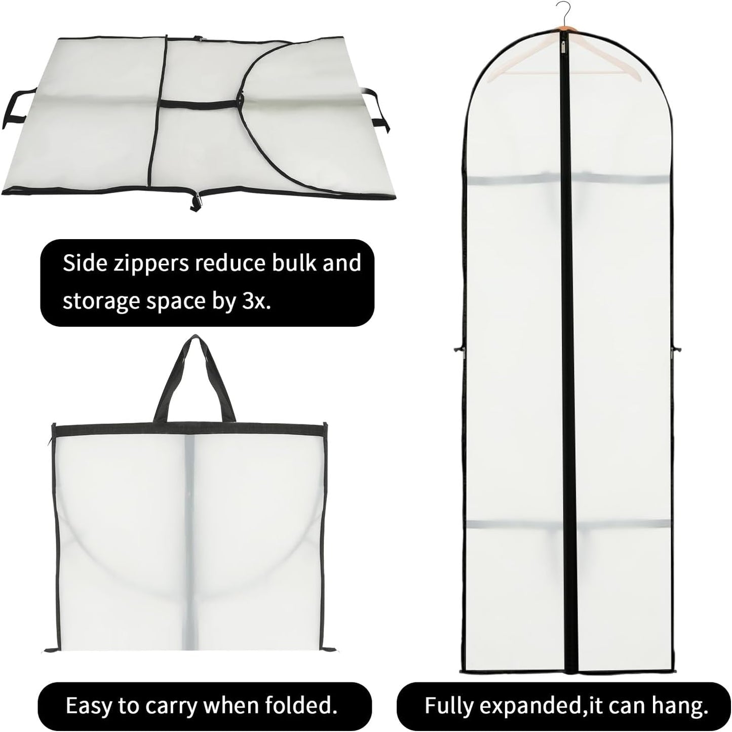Long Garment Storage Cover – 70.87in Dress Bag with Zipper & Window (Buy 1, Get 1 FREE)