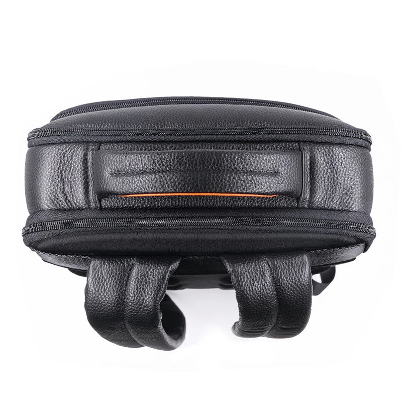 Premium Leather Backpack with Fingerprint Lock – Men’s Anti-Theft Backpack