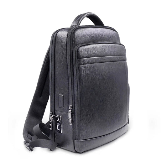 Premium Leather Backpack with Fingerprint Lock – Men’s Anti-Theft Backpack