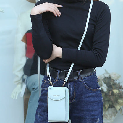 Compact PU Leather Crossbody Shoulder Bag with Adjustable Strap