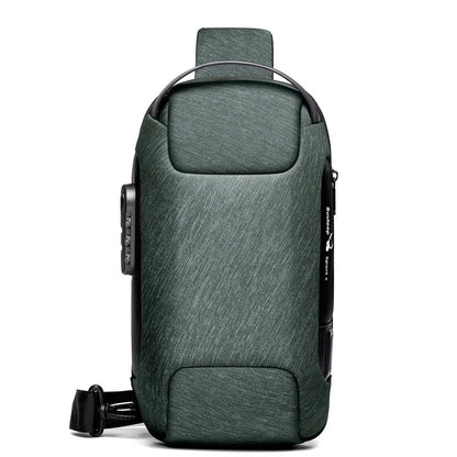 Compact Water-Resistant Crossbody Bag for Men – Anti-Theft with USB Charging