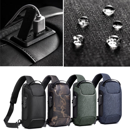Compact Water-Resistant Crossbody Bag for Men – Anti-Theft with USB Charging