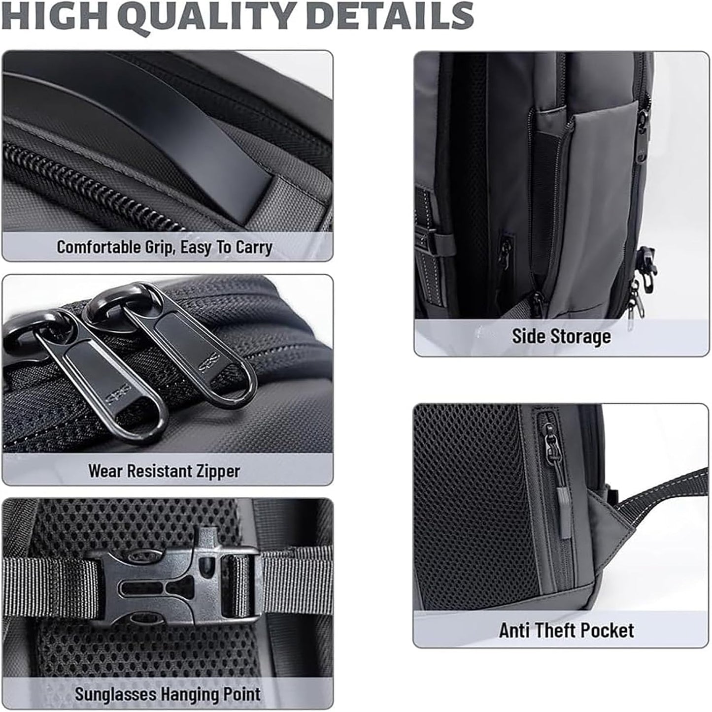 Expandable Compression Travel Backpack with Anti-Theft Lock & Wet Compartment