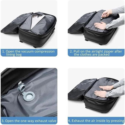 Expandable Compression Travel Backpack with Anti-Theft Lock & Wet Compartment