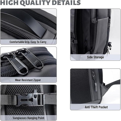 Expandable Compression Travel Backpack with Anti-Theft Lock & Wet Compartment