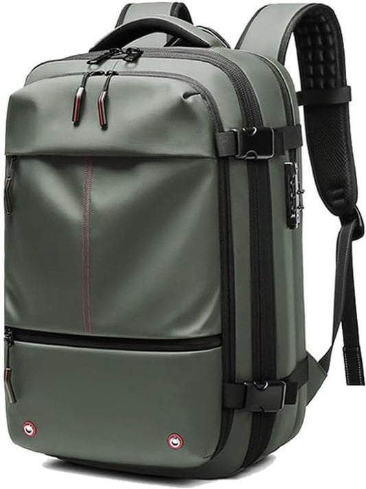 Expandable Compression Travel Backpack with Anti-Theft Lock & Wet Compartment