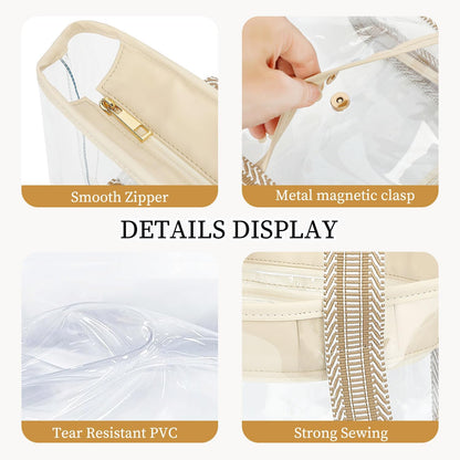 Buy 1, Get 1 FREE – Extra Large Clear Mesh Beach Tote with 8 Pockets – ClearWave