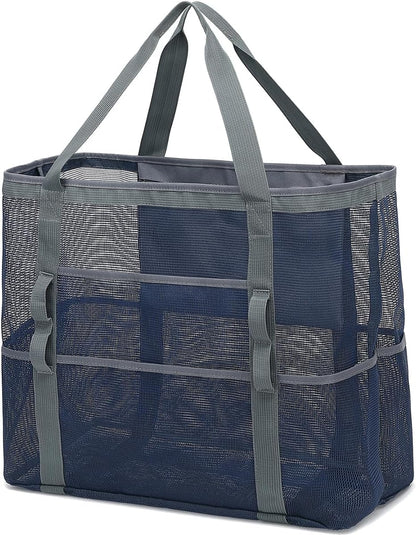 Buy 1, Get 1 FREE – Extra Large Clear Mesh Beach Tote with 8 Pockets – ClearWave