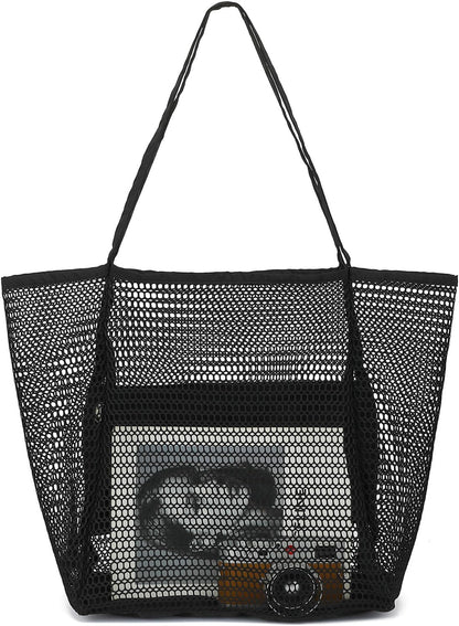Buy 1, Get 1 FREE – Extra Large Clear Mesh Beach Tote with 8 Pockets – ClearWave