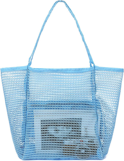 Buy 1, Get 1 FREE – Extra Large Clear Mesh Beach Tote with 8 Pockets – ClearWave
