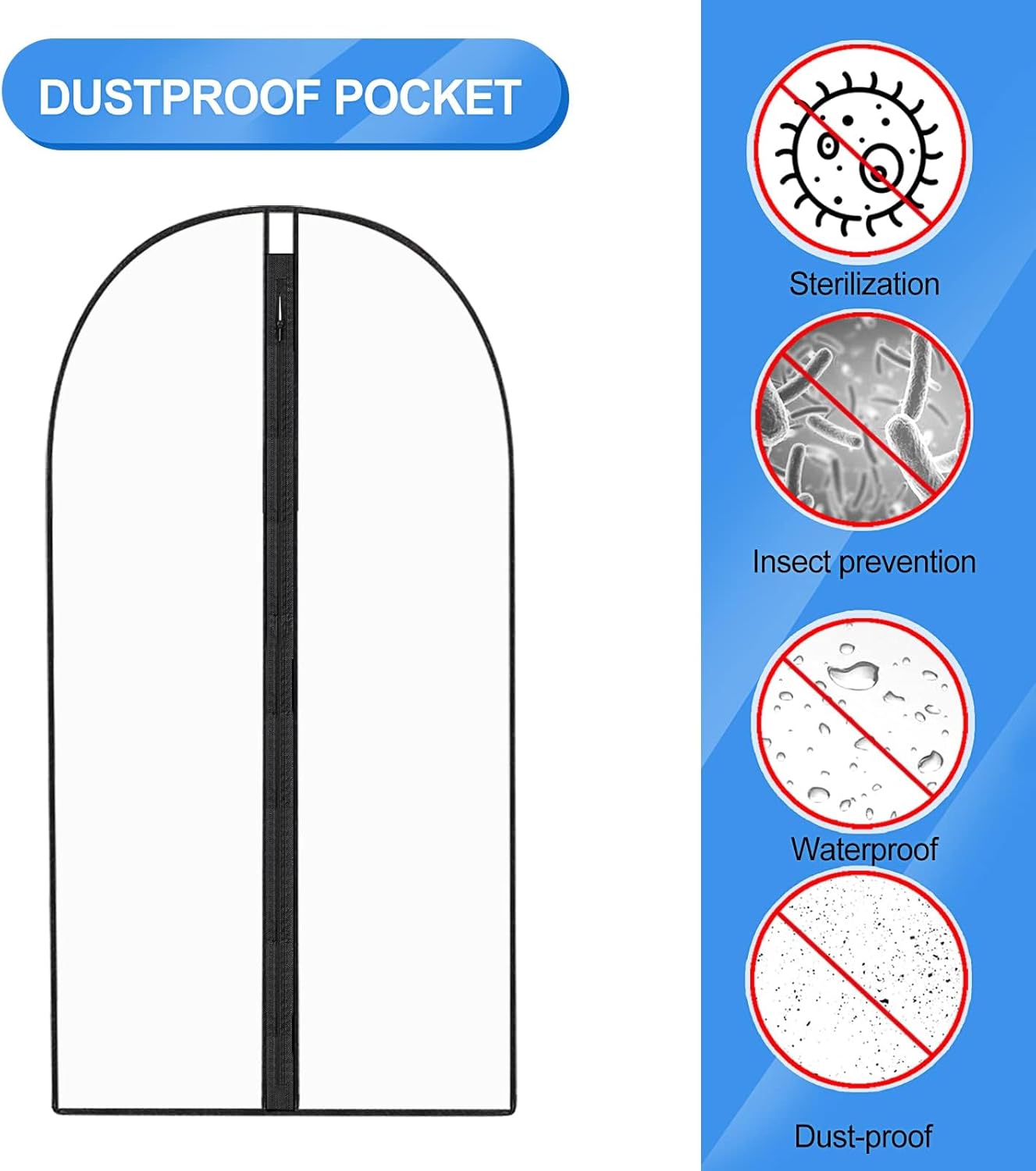 Extra-Long Dress & Gown Garment Bag – 71" Protective Covers with Handles (Buy 1, Get 1 FREE)
