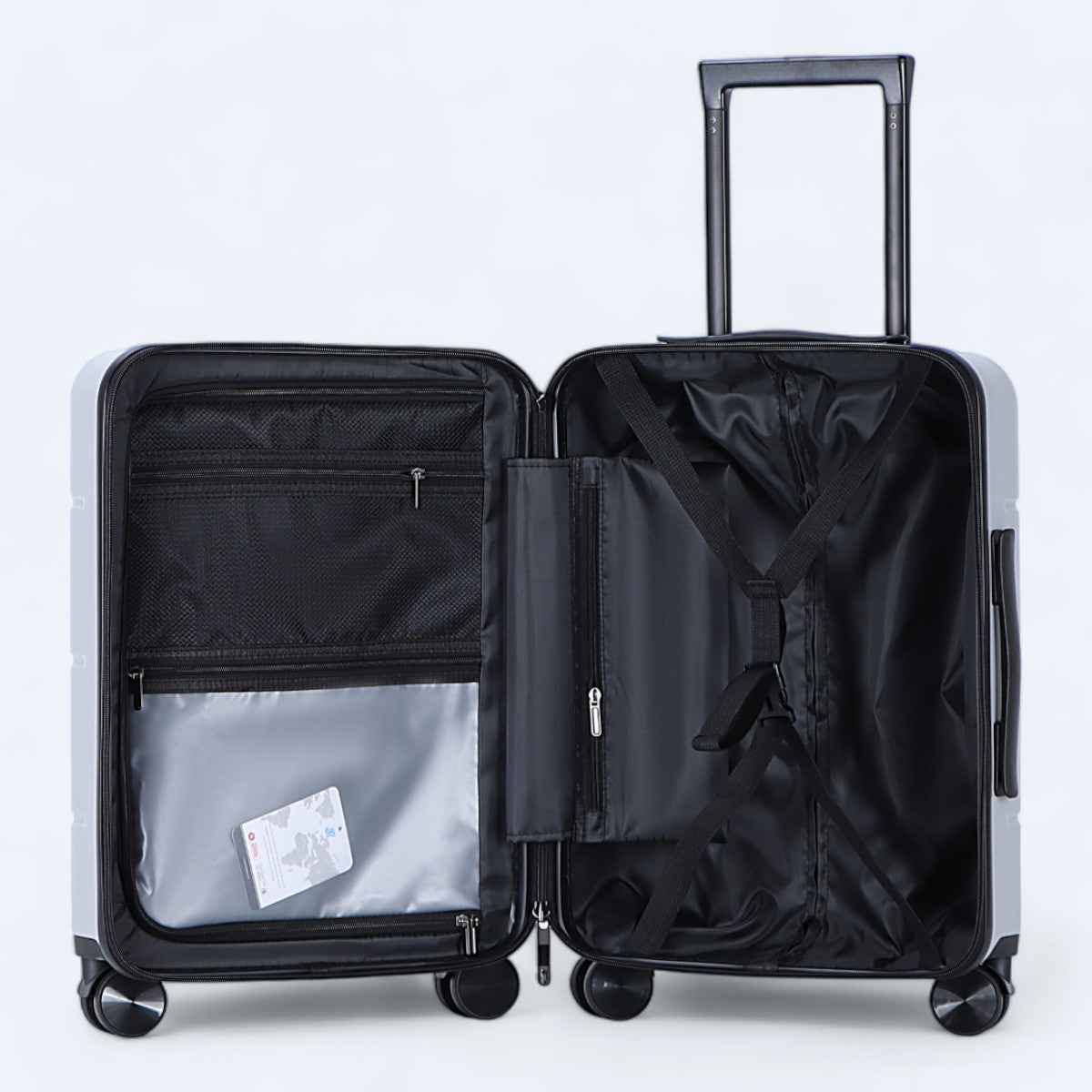 3-piece hard shell luggage set – Atlas Explorer-Black-S (38 L)-The Livary