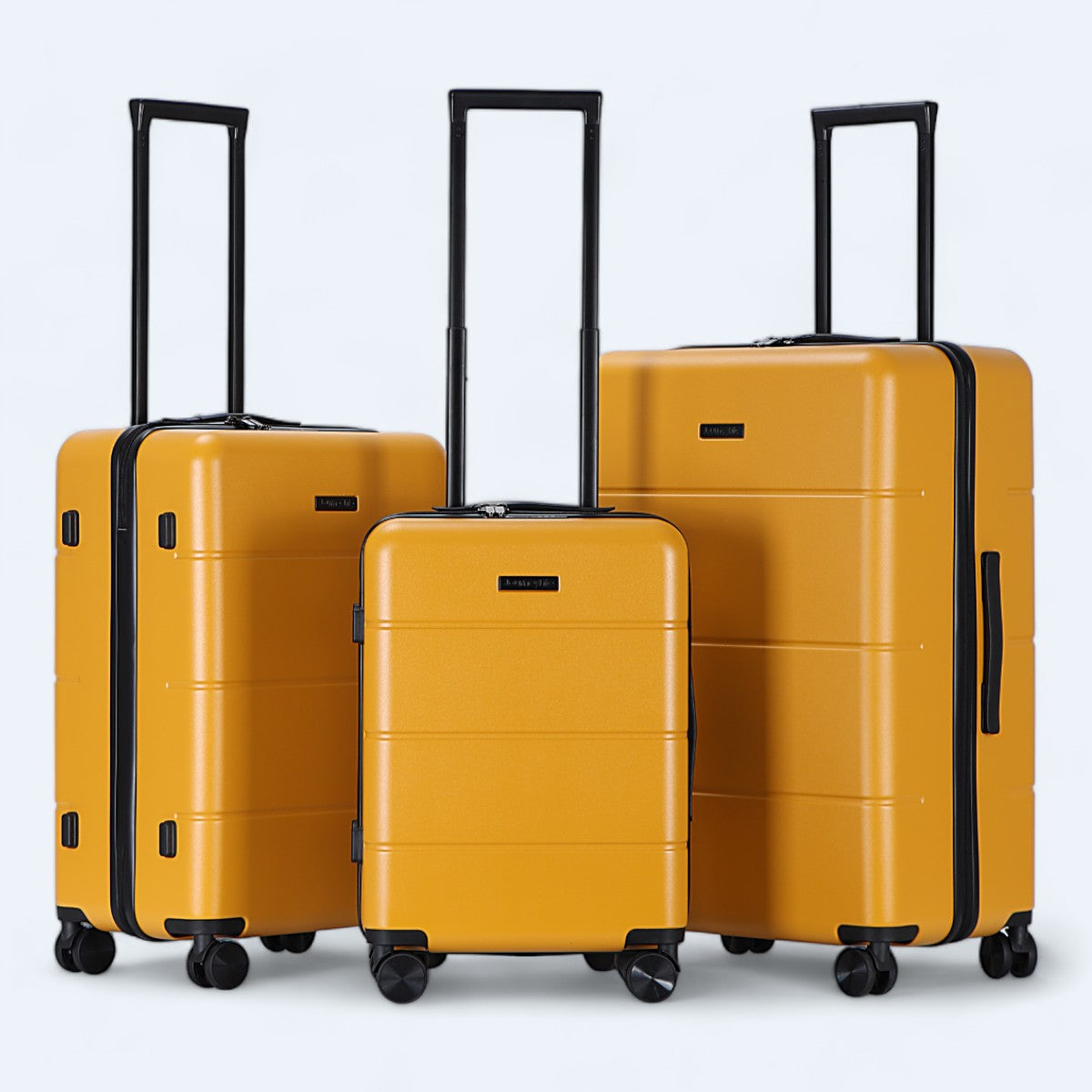 3-piece hard shell luggage set – Atlas Explorer-Yellow-S (38 L)-The Livary