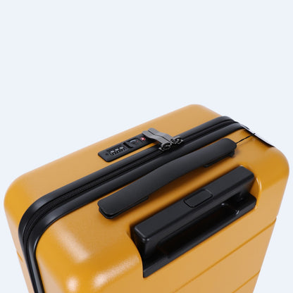 3-piece hard shell luggage set – Atlas Explorer-Black-S (38 L)-The Livary