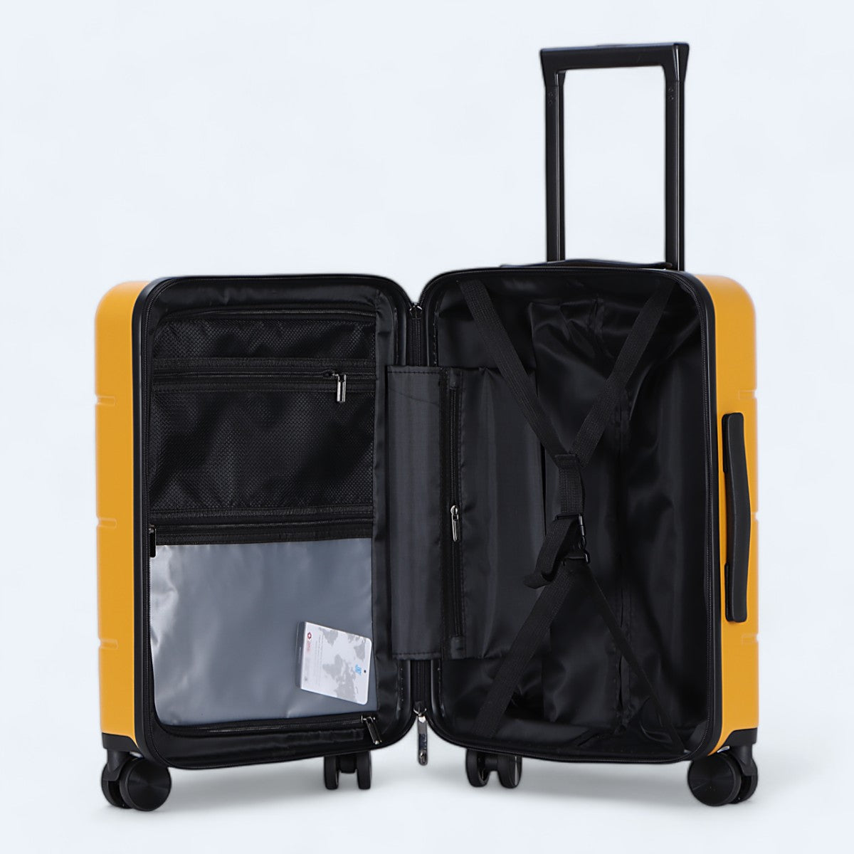 3-piece hard shell luggage set – Atlas Explorer-Black-S (38 L)-The Livary