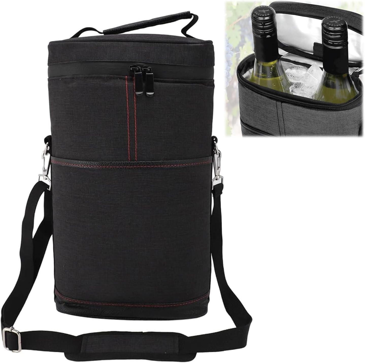 Insulated 2-Bottle Wine Cooler Tote Bag with Adjustable Strap – Buy 1, Take 1 FREE
