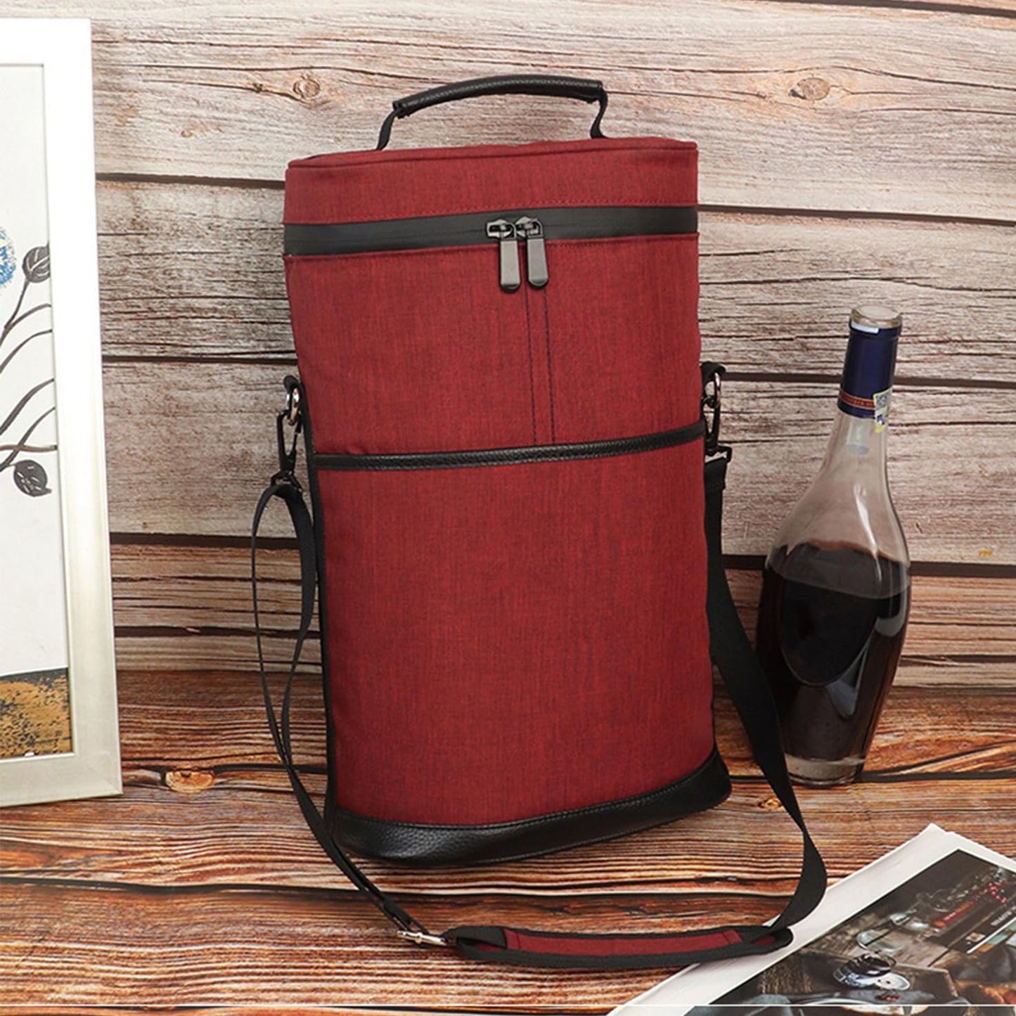 Insulated 2-Bottle Wine Cooler Tote Bag with Adjustable Strap – Buy 1, Take 1 FREE