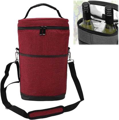 Insulated 2-Bottle Wine Cooler Tote Bag with Adjustable Strap – Buy 1, Take 1 FREE