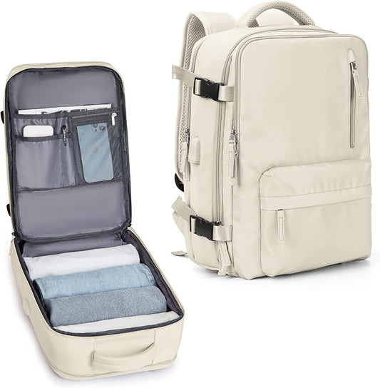 Waterproof Travel Backpack with Shoe Compartment & USB Port – 14" Laptop Fit