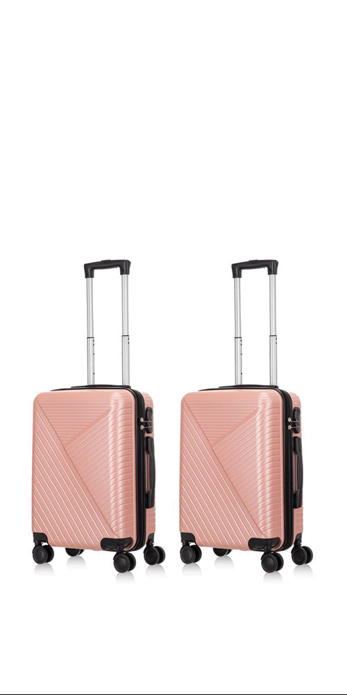 2-piece hard shell suitcase set – Santorini-Gray-2x S (39 L)-The Livary