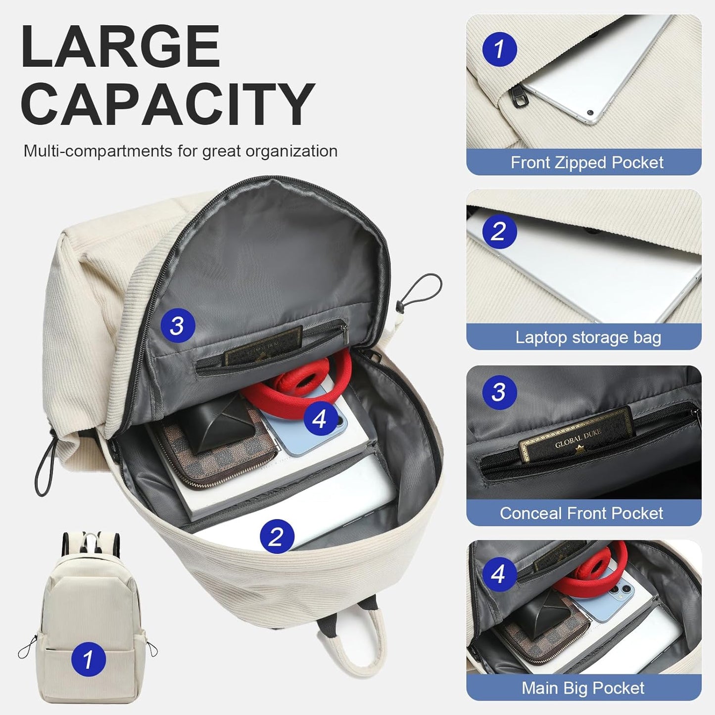 Lightweight Water-Resistant Laptop Backpack with Multi-Pockets – 15.6” TravelPro Series