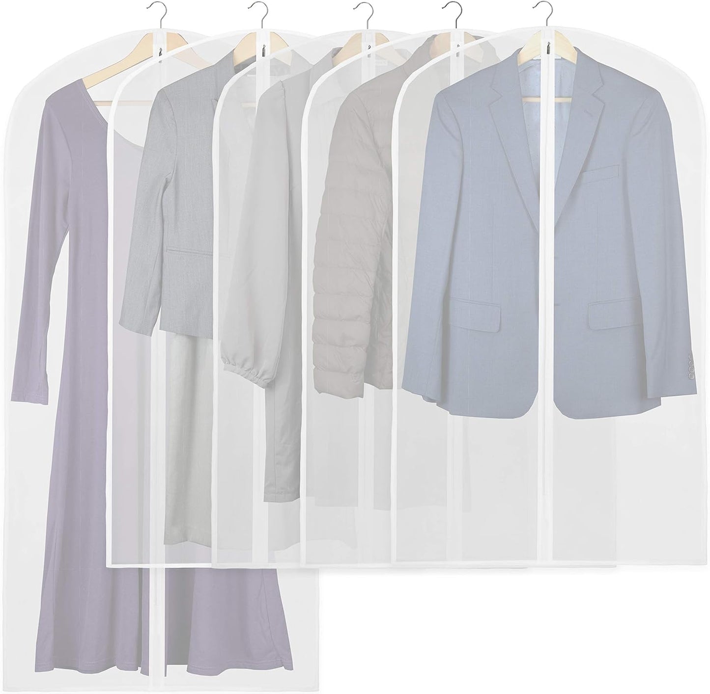 Clear Full-Length Garment Covers – 10-Pack Suit & Dress Storage Bags (Buy 1, Get 1 FREE)