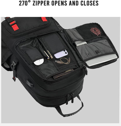 60L Waterproof Travel Laptop Backpack with USB and Shoe Compartment