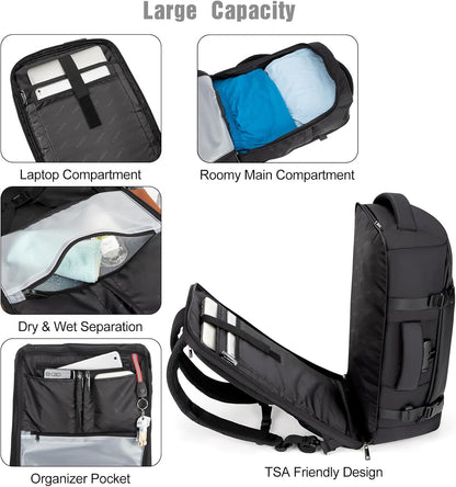 40L Water-Resistant Travel Laptop Backpack with USB Port & Anti-Theft Lock – AeroPack