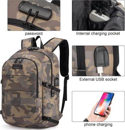 Extra Large Anti-Theft Laptop & Travel Backpack with USB Port – 30–50L